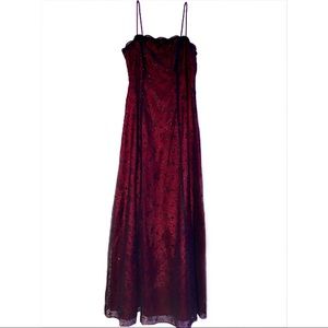 Vintage 90s Betsy & Adam red and black prom dress